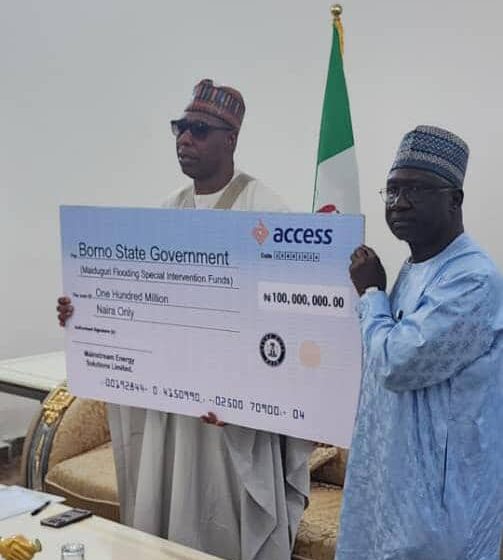 Mainstream Energy Presents N100m Cheque To Governor Zulum of Borno State