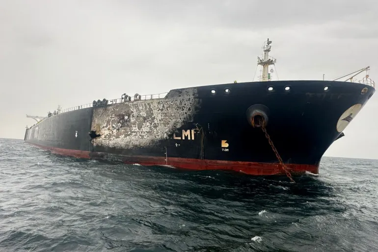 Kuwaiti oil tanker set on fire by Iranian drone